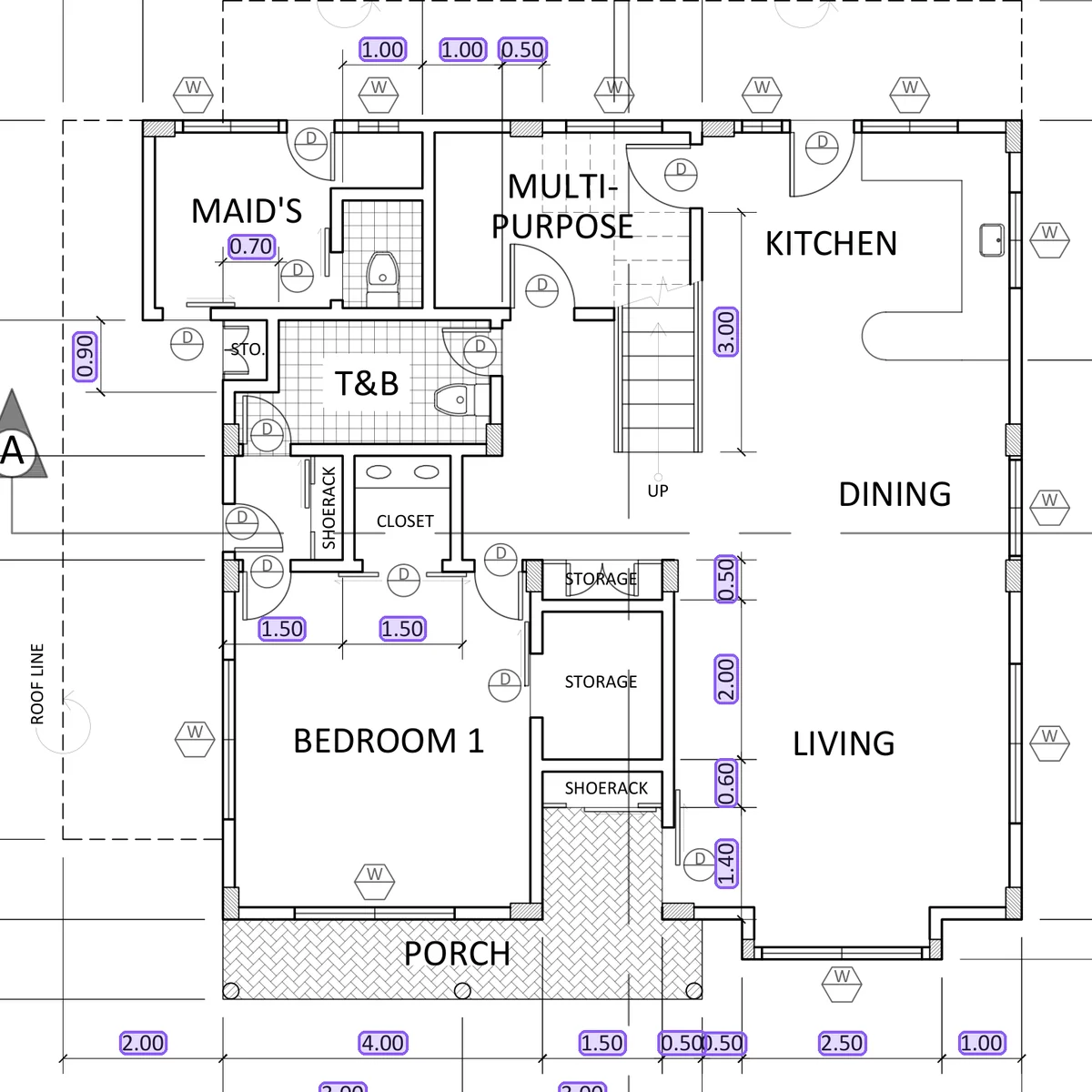 Floor plan with dimension callouts highlighted